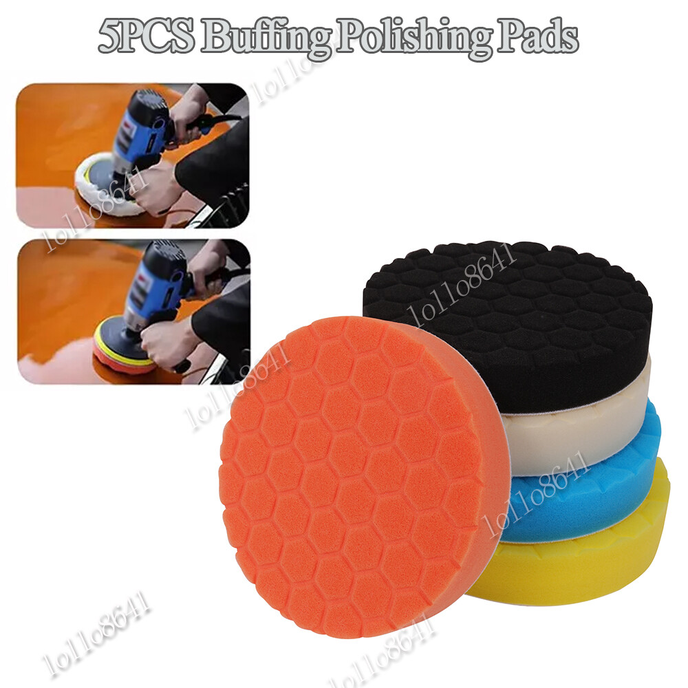 5Pcs Polishing Sponge 6inch Buffing Sponge Polishing Pad Waxing For Car Polisher