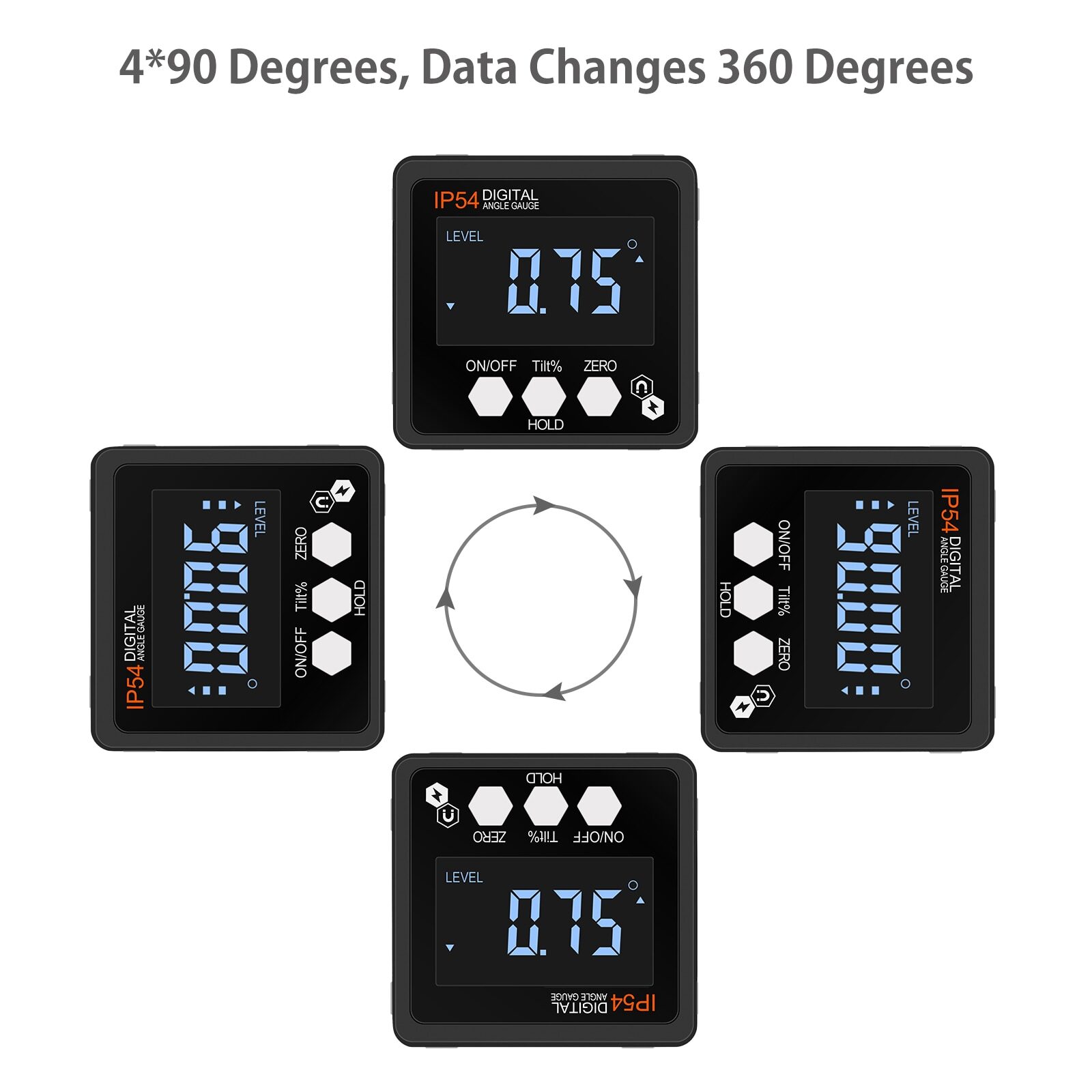 Digital Angle Gauge Level Box Protractor Angle Finder Inclinometer Magnetic Base