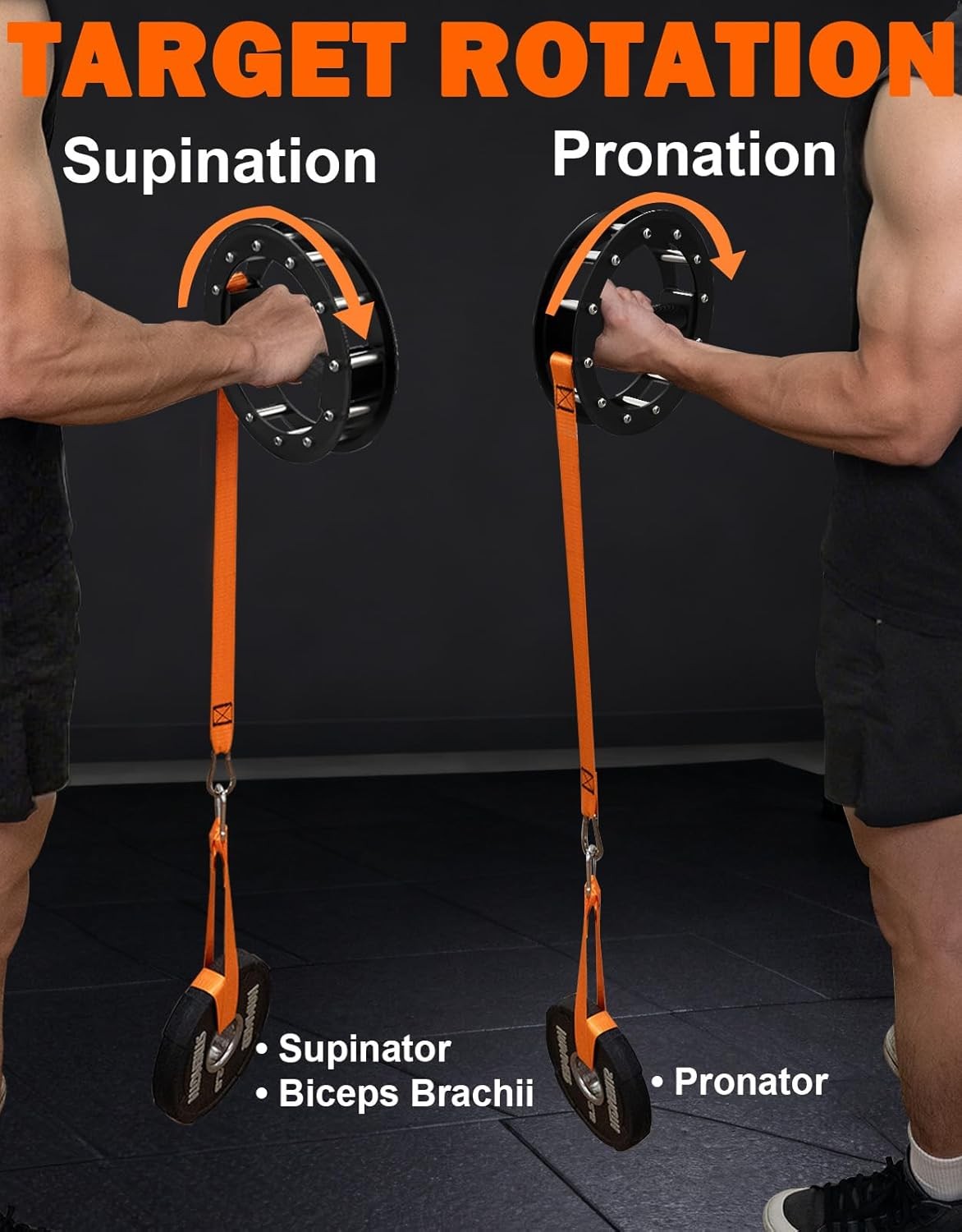 Wrist Rotation Exerciser Forearm Strengthener Trainer Bar Pronation/Supination