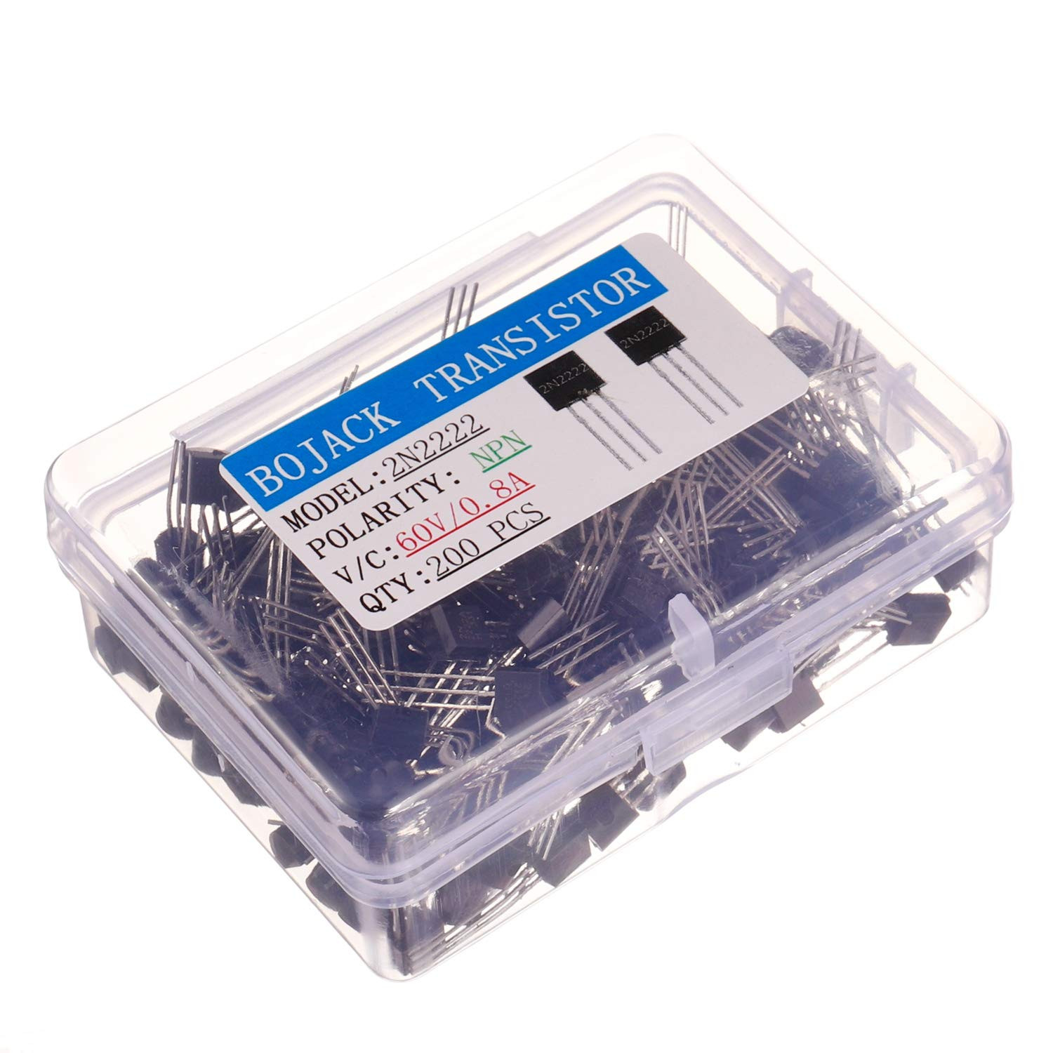 2N2222 NPN 60V 0.8A 0.5W 250MHZ Power General Purpose Transistors (Pack of 200)