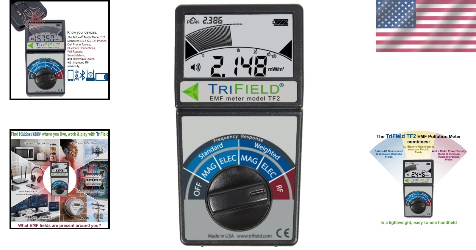 Portable EMF Detector - Magnetic, Electric, RF