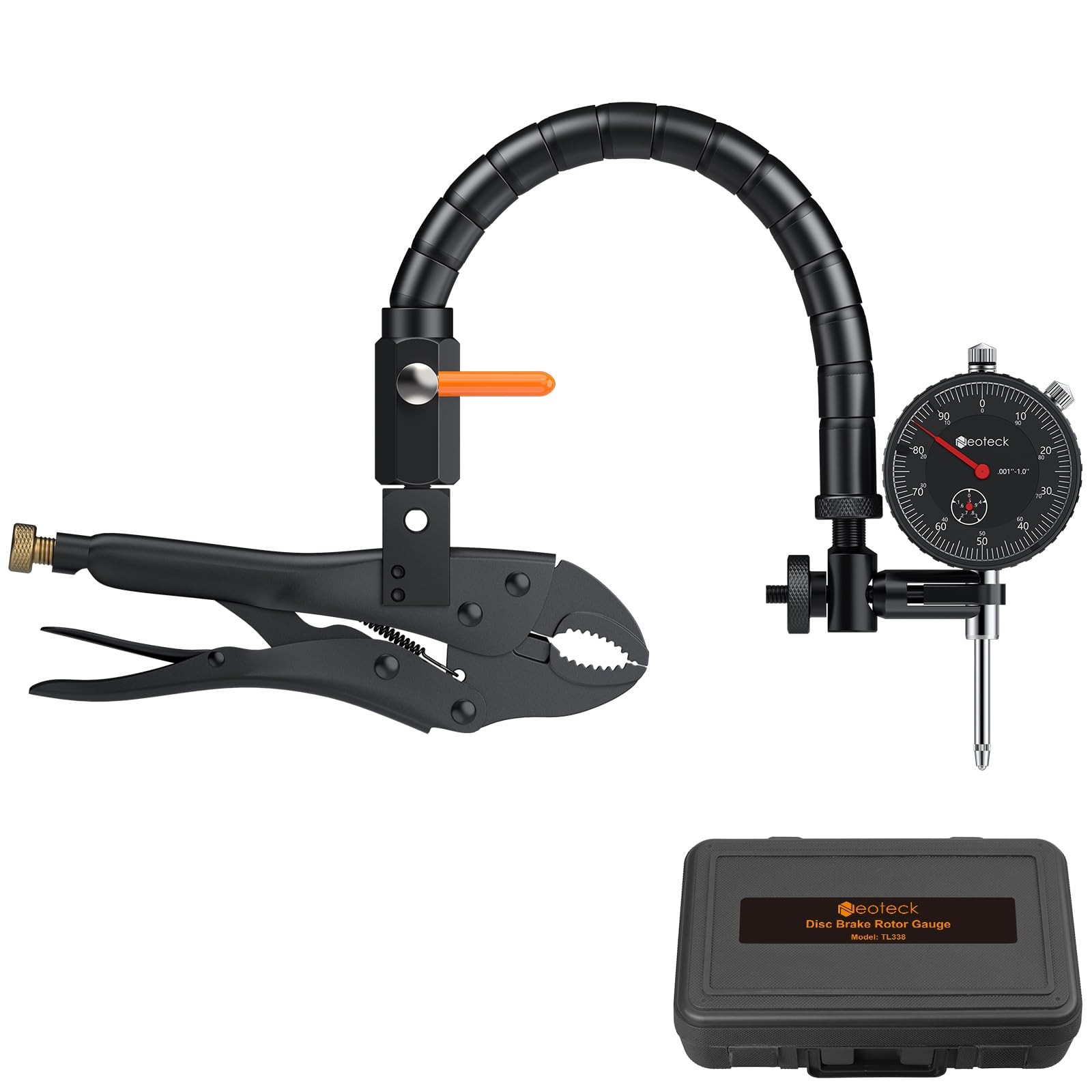 Neoteck Disc Brake Rotor Gauge Set 0-1"/0.001" Ball Joint Runout Black