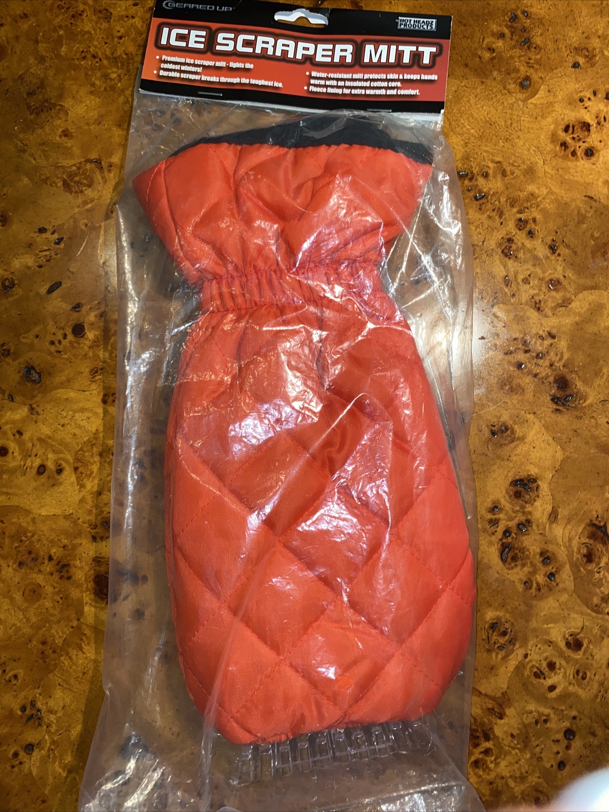 Gearred Up Windshield Snow Ice Scraper Mitt Red Fleece Warmth Waterproof Hithead