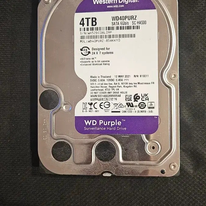 WD 4TB Hard Disk WD40PURZ for Computers Official