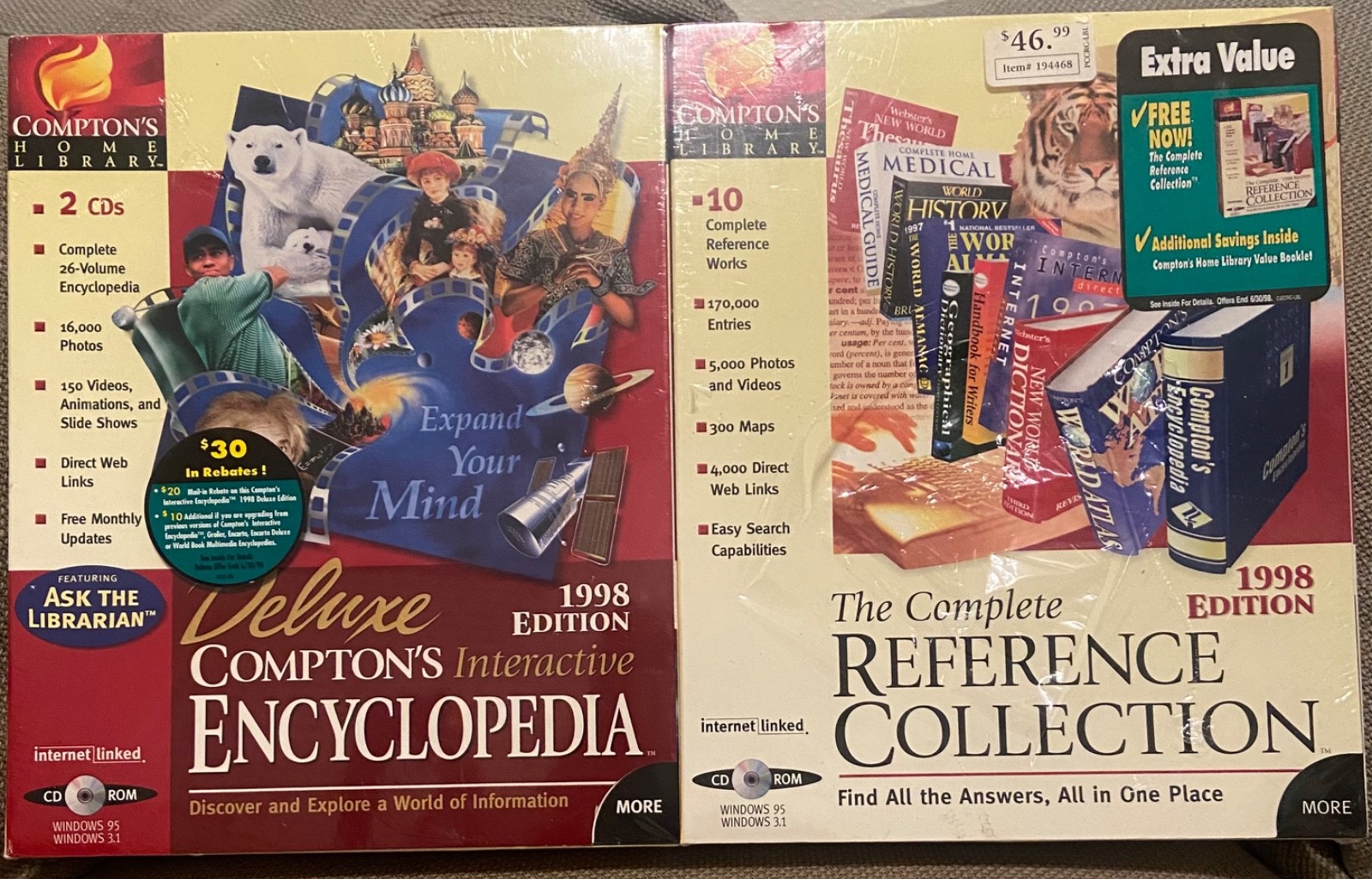 NEW Deluxe Compton's Interactive Encyclopedia & Complete Reference Collection