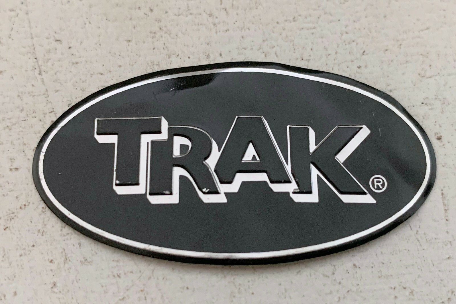 TRAK By Hoshino Drum BADGE Logo Emblem Plate Adhesive Part MIJ MIT Black Silver