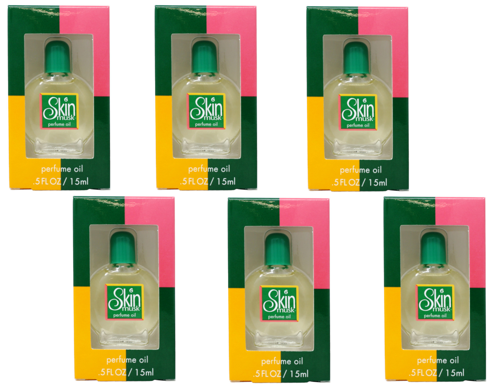 Skin Musk Skin Perfume Oil 0.5 oz /15 ml for Women - 6 Pack