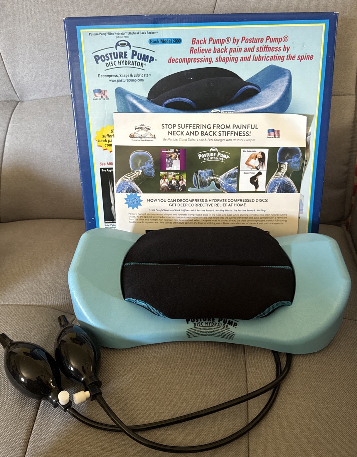 Posture Pump Back Excerciser Elliptical Rocker Model 2000 Works W/Original Box