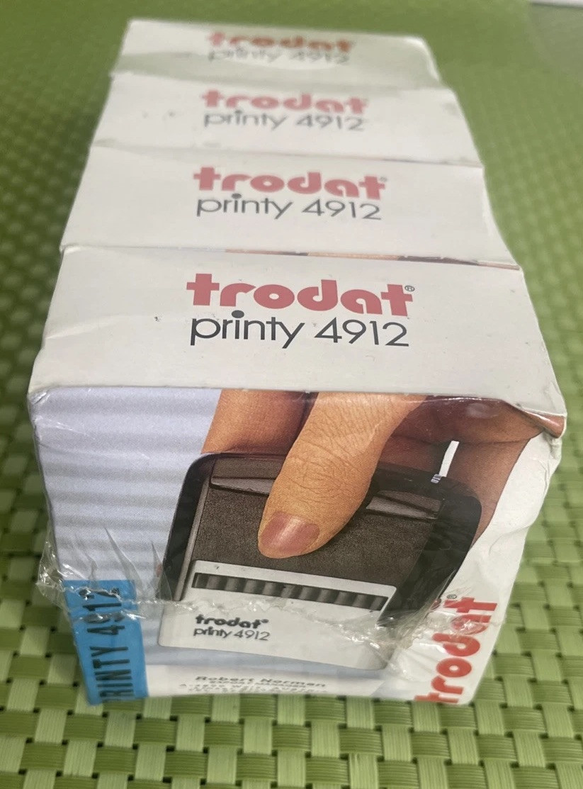Trodat Stamp 4912 Office Printy Set Of 4 with English Text Self Inking