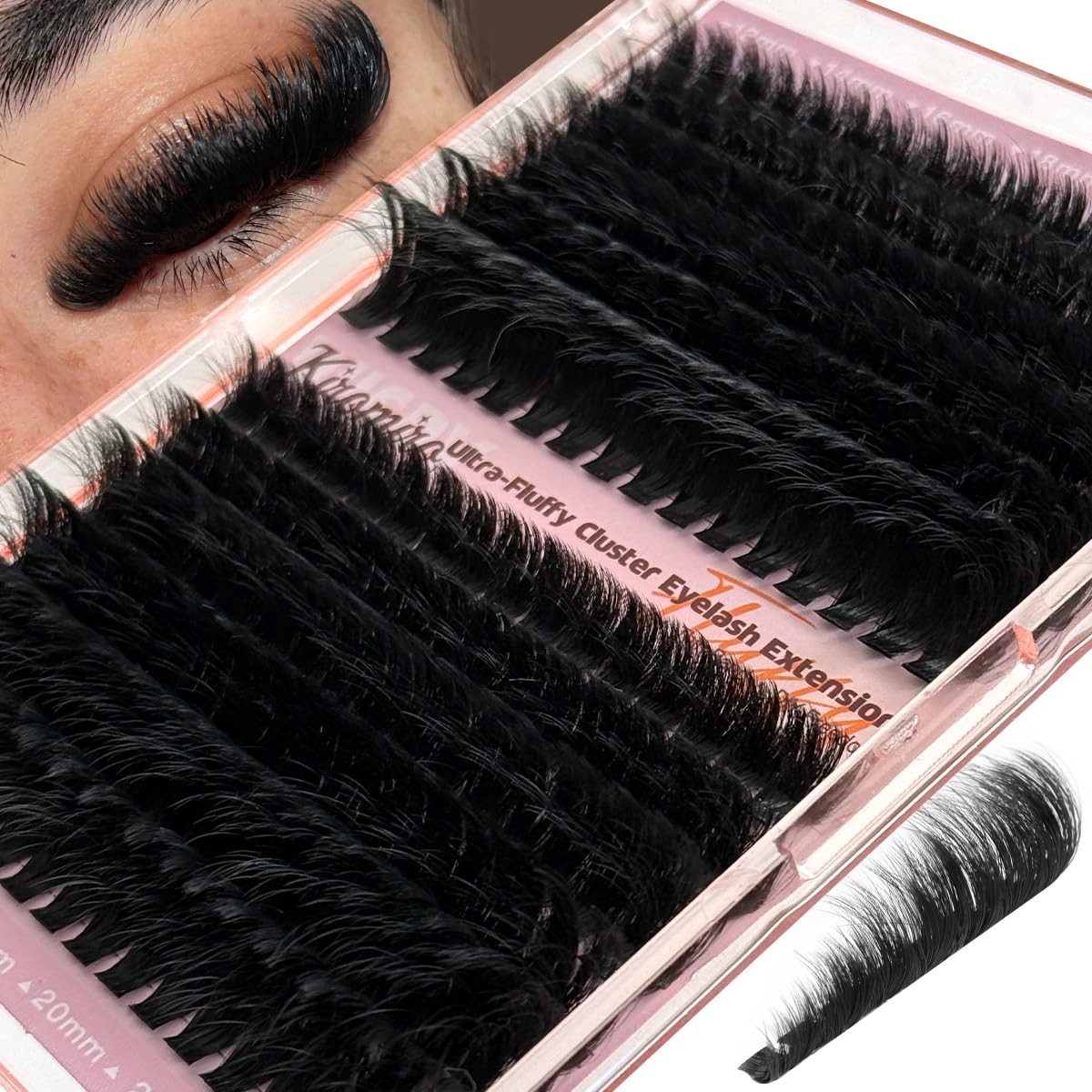 Kiromiro Fluffy Lash Clusters Volume Eyelash 1 count (Pack of 1), Black