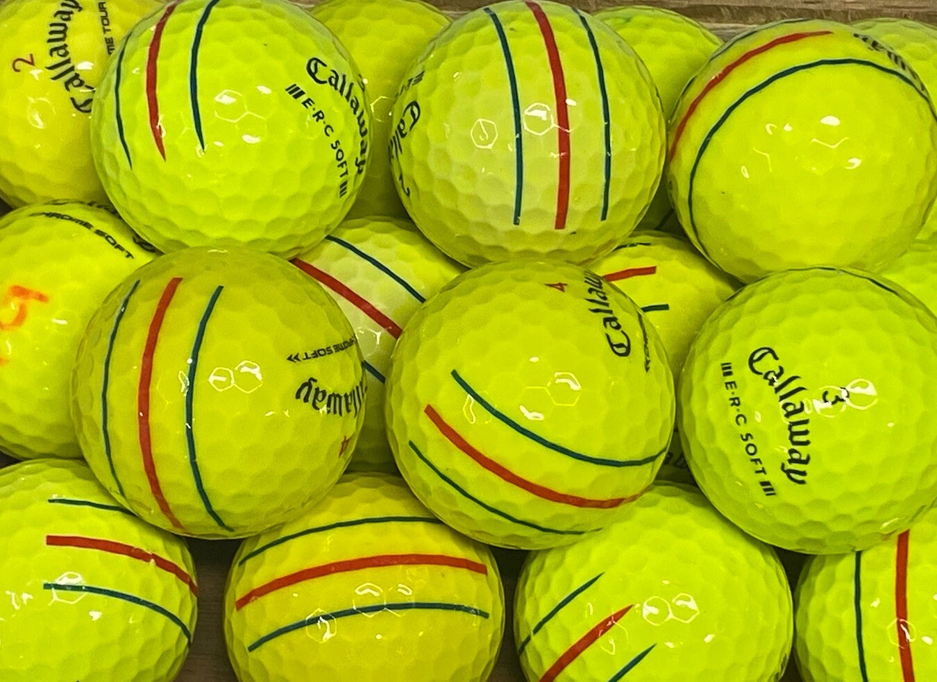 36 Callaway Chrome Soft/Tour Triple Track/ ERC Soft Golf Balls Yellow 4A