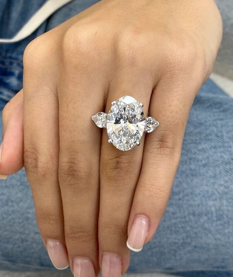 RARE 5.90 Ct Certified White Diamond Solitaire Ring ! Great luster-Tariff Free