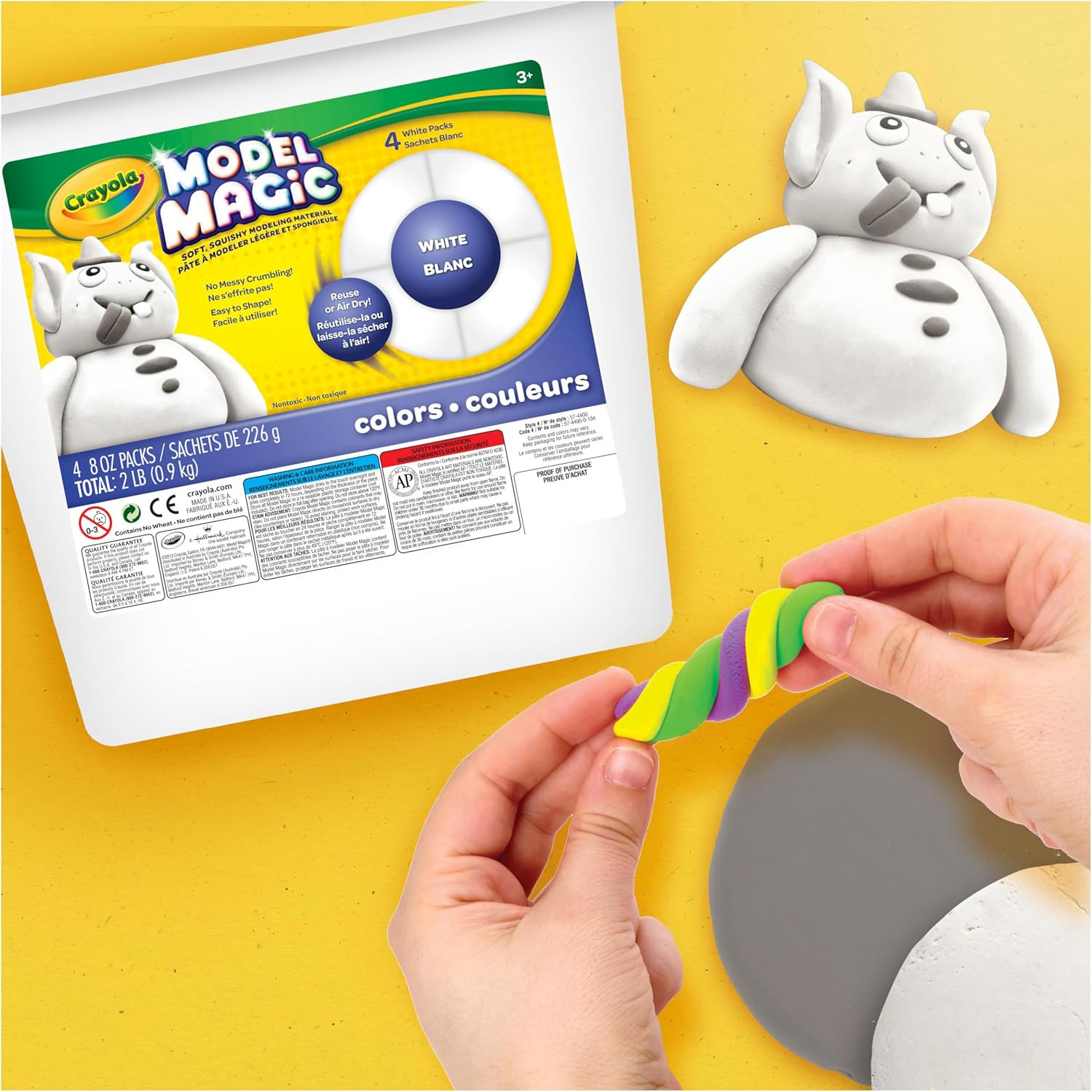 Crayola Model Magic White 4-Pack - Air-Dry Modeling Clay for Kids