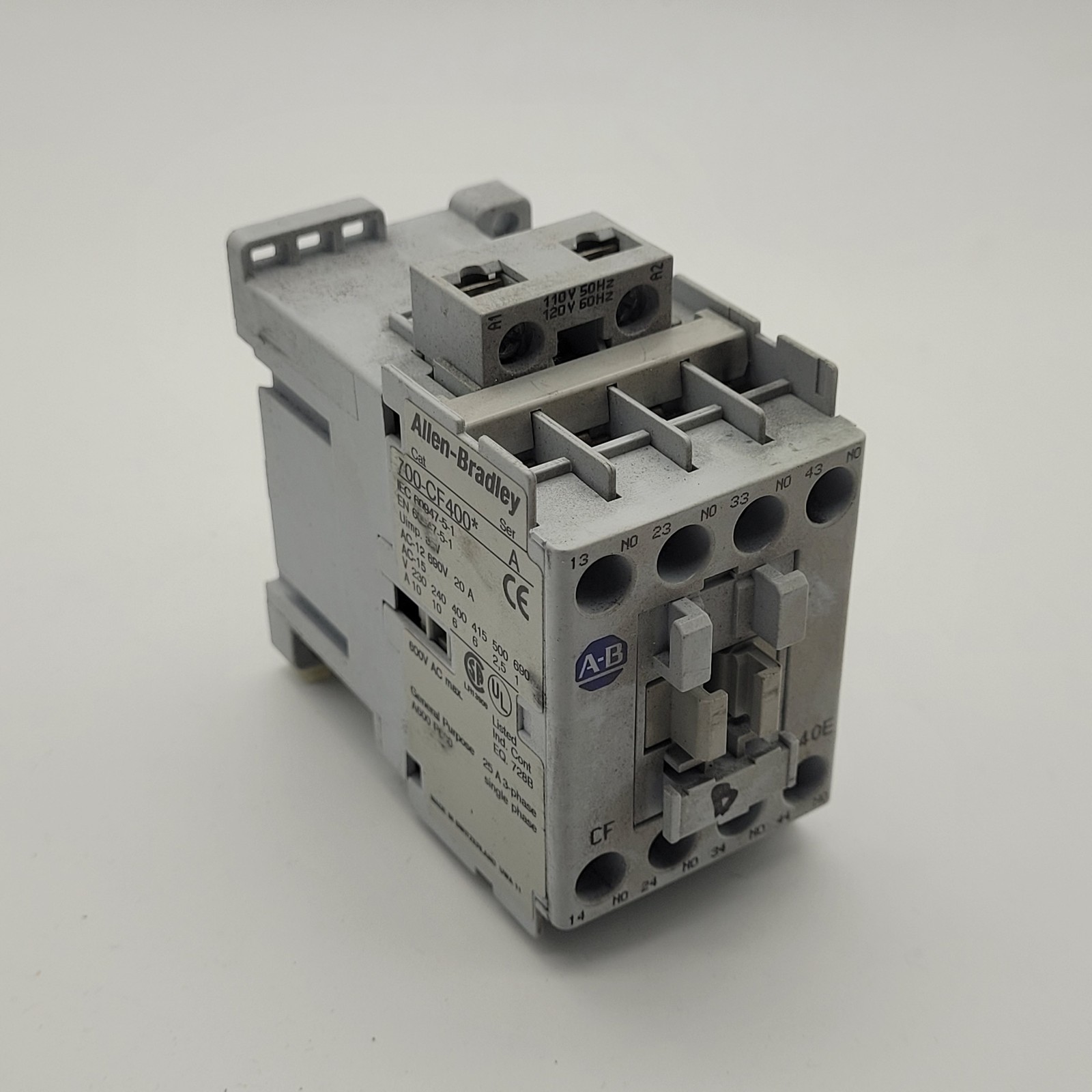 Allen Bradley 700-CF400D Series A Control Relay Contactor, 120VAC Coil - USED