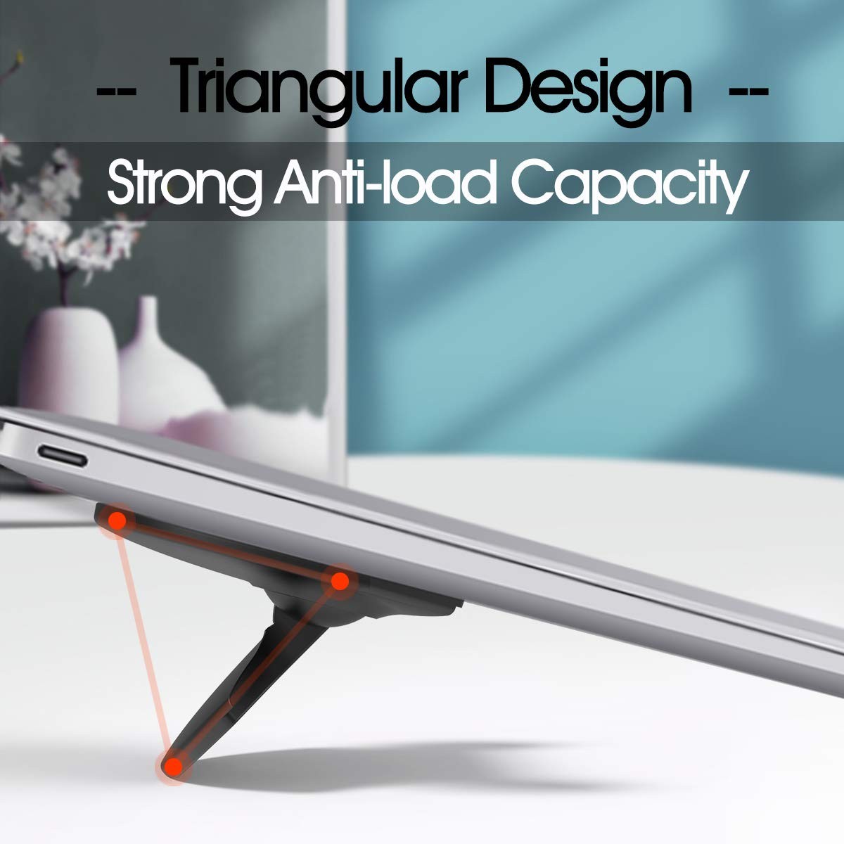 Portable Mini Laptop Stand for Desk Foldable Invisible Laptop Riser Lightweig...