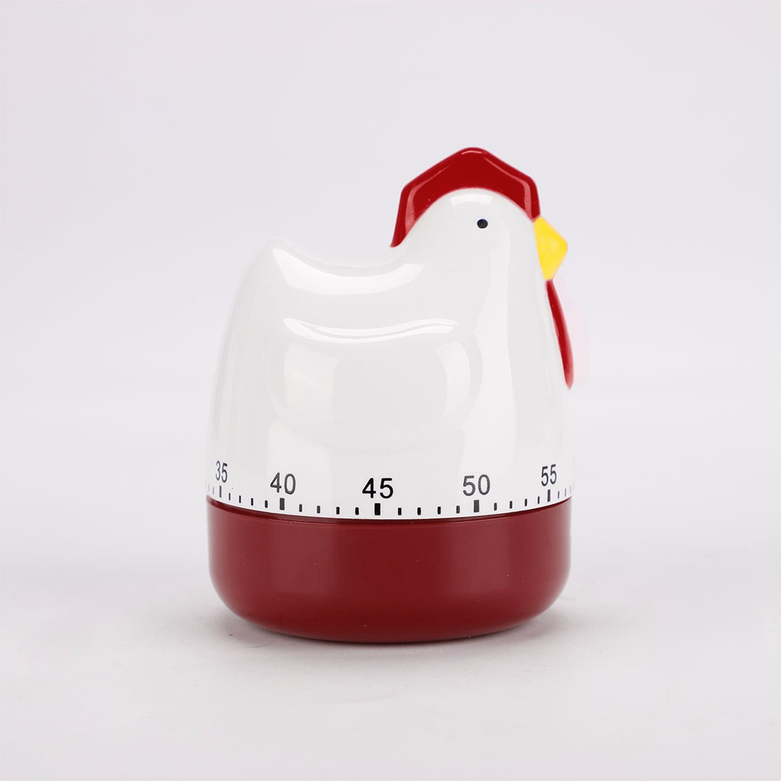 Home Kitchen Cooking Chicken Shaped Mechanical Alarm Timer 60 Seconds,White Red