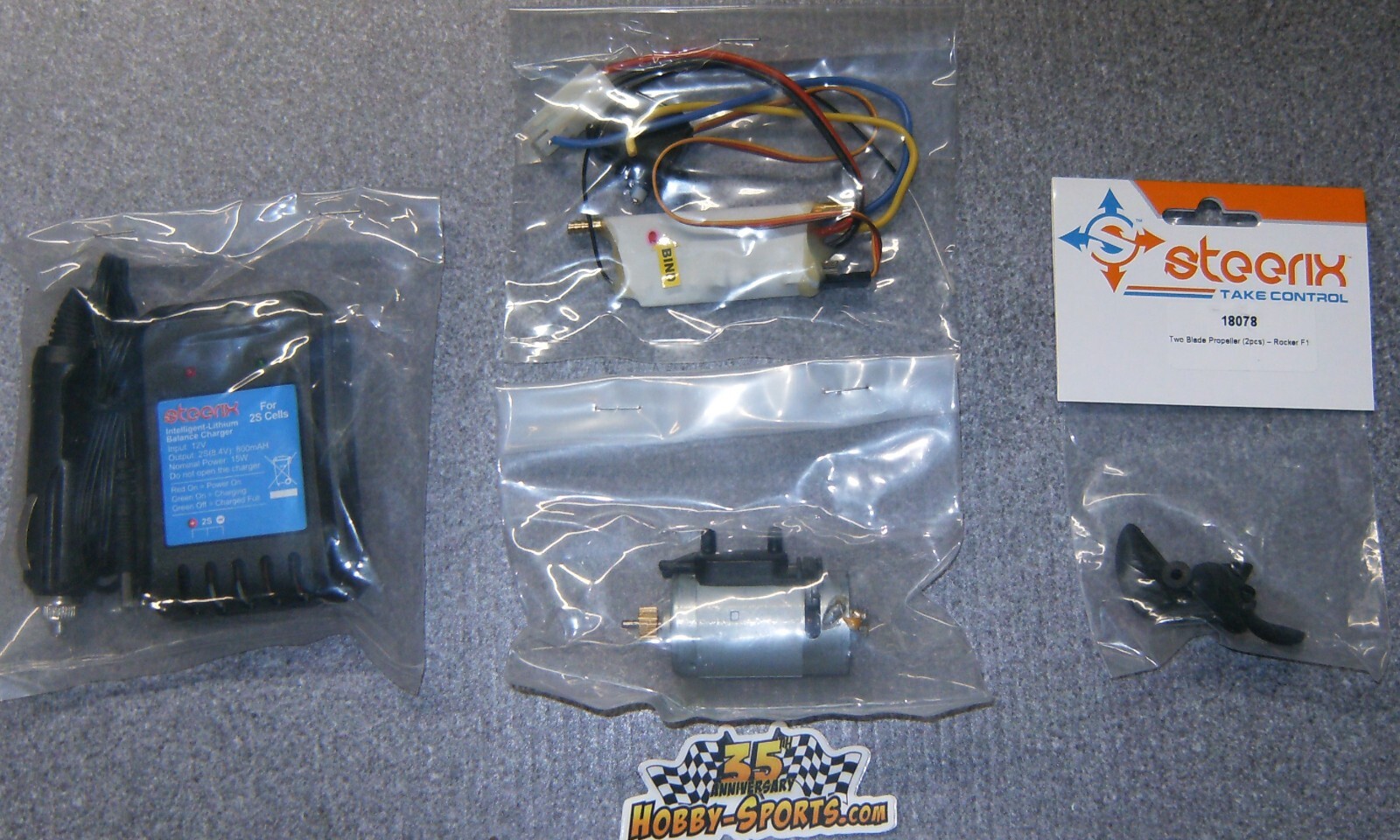 Steerix Rocker F1 R/C Boat Parts Package ESC Motor Propeller Battery Charger