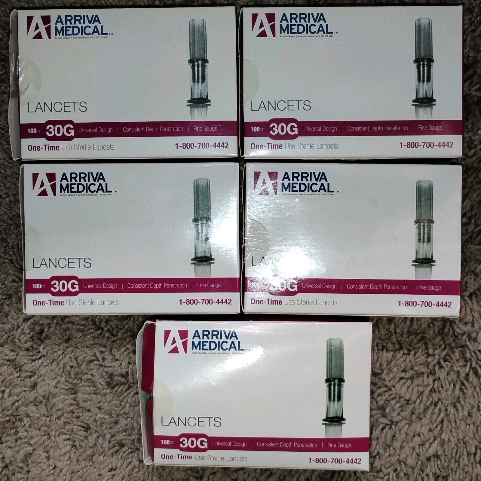 *Expired* ARRIVA Medical Lancets 30G Lot 9 Boxes Of 100 Diabetes Blood Glucose