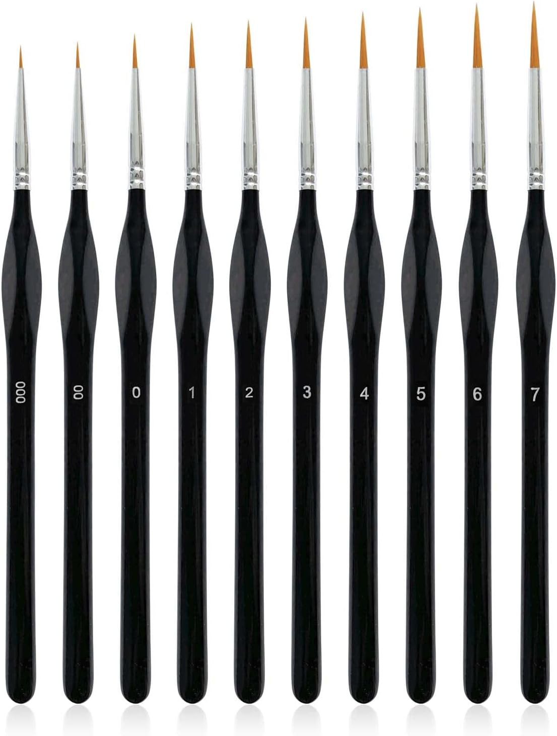 11 Pcs Miniature Detail Paint Brushes for Watercolor Oil Face Nail Line Drawing
