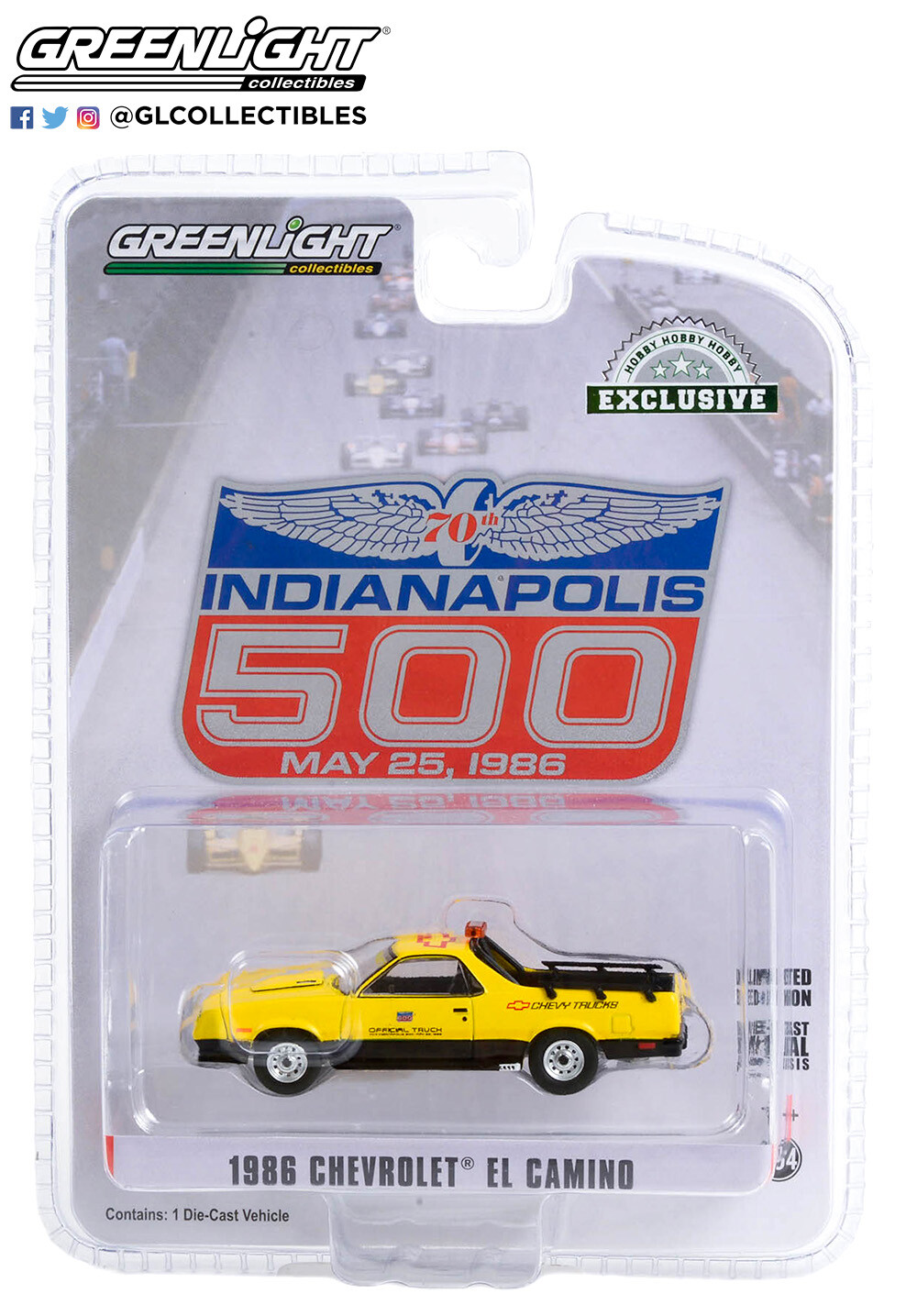 Greenlight 1986 Chevrolet El Camino SS 70th Indy 500 Official Race Truck 30311