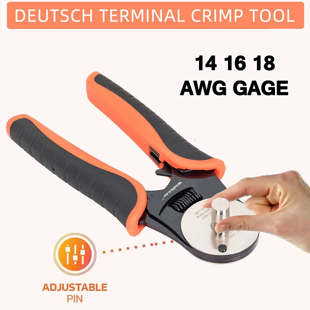 Deutsch D-Sub Closed Barrel 4-Way Indent Crimper for 14-16-18 AWG Gage Cables