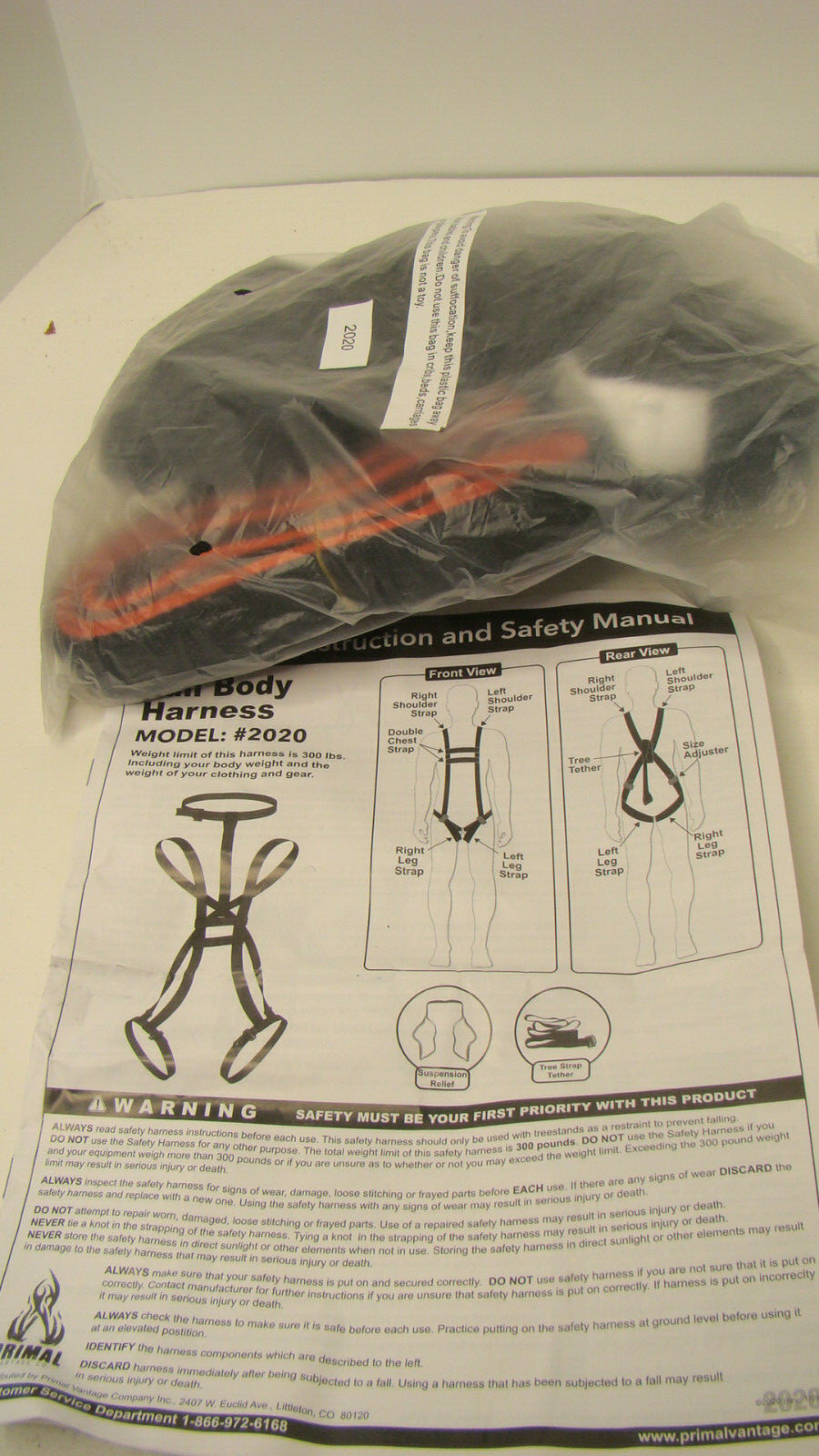 Primal Treestands full body harness model # 2020, tree stand hunting harness