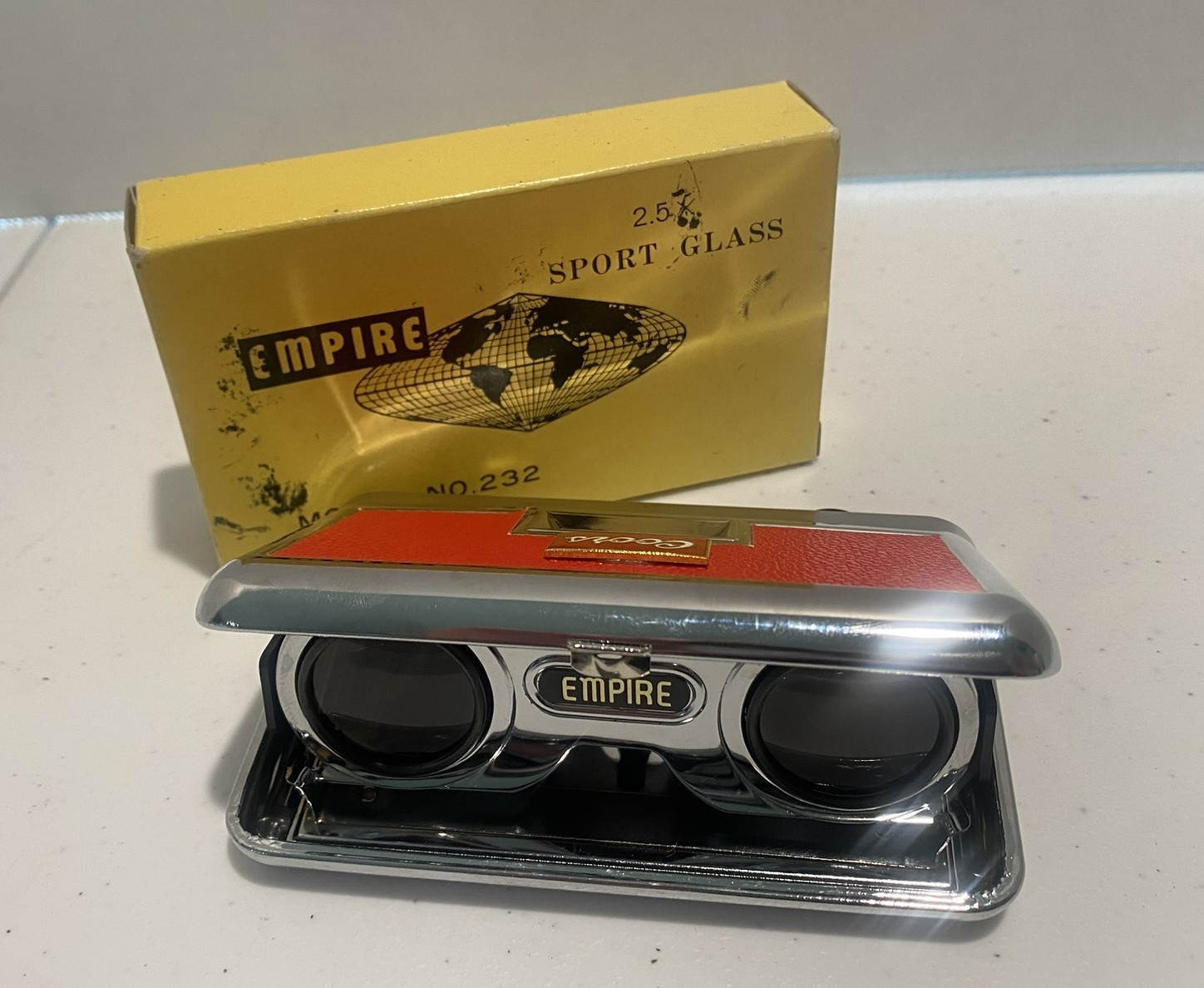 Vintage Coors Branded Empire Sport Glass Binoculars Model 232 w/ Box