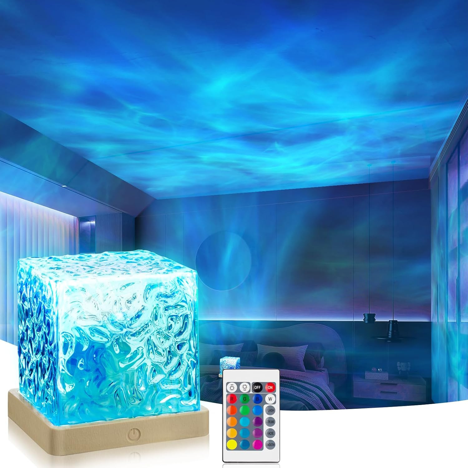 Ocean Projector for Bedroom, Ambient Lighting with Remote for Room Decor | 4.4"