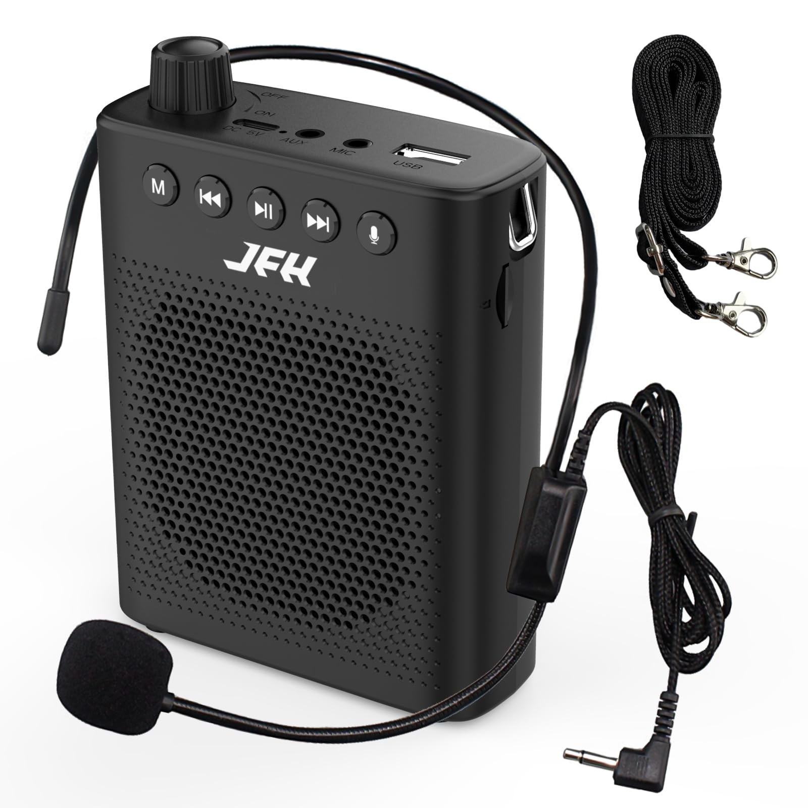 JFH Voice Amplifier for Teachers, Mini with Wired Black