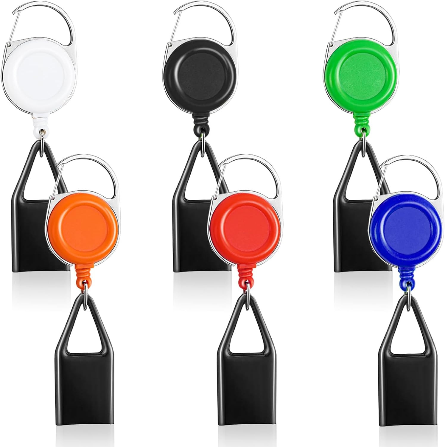6-Pack Retractable Lighter Leashes � Multicolor Keychain Lighter Holders