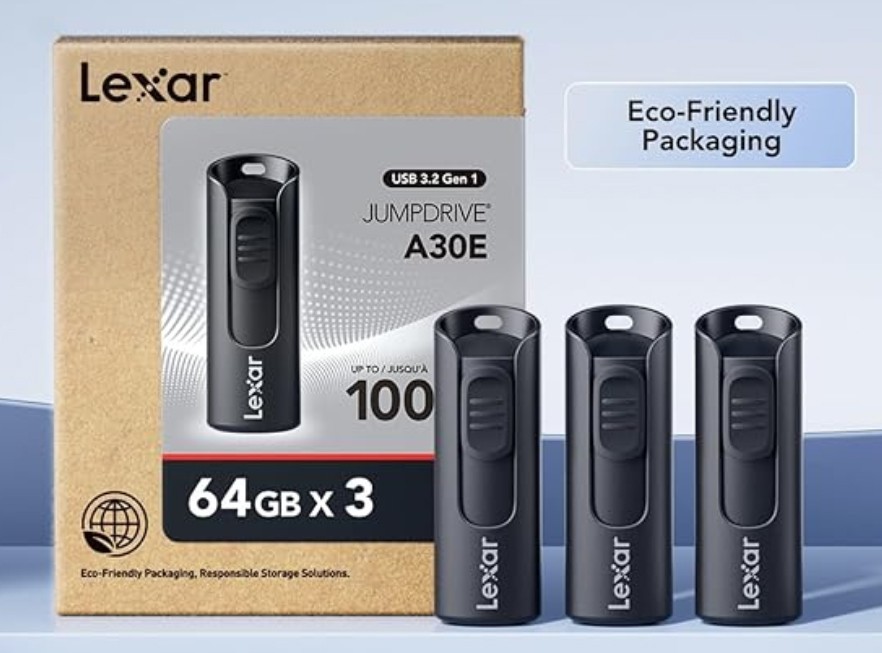 64GB 3-Pack Flash Drive A30E USB 3.2 Gen 1, USB Drive up to 100MB/s
