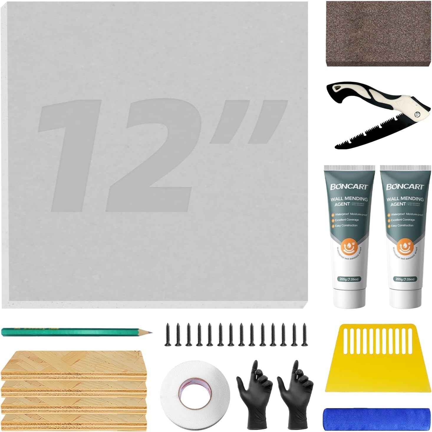 Professional 12" Drywall Patch Kit - Easy Home Repair Solution for Everyone