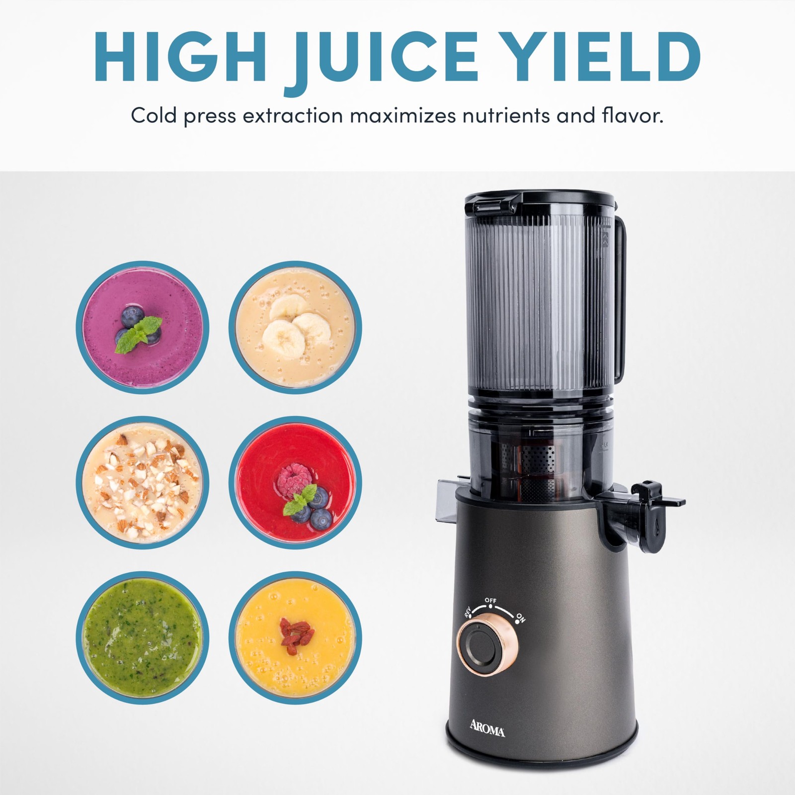 ® Cold Press Juice Machine Slow Masticating Fruit and Vegetable Juicer for Ho...