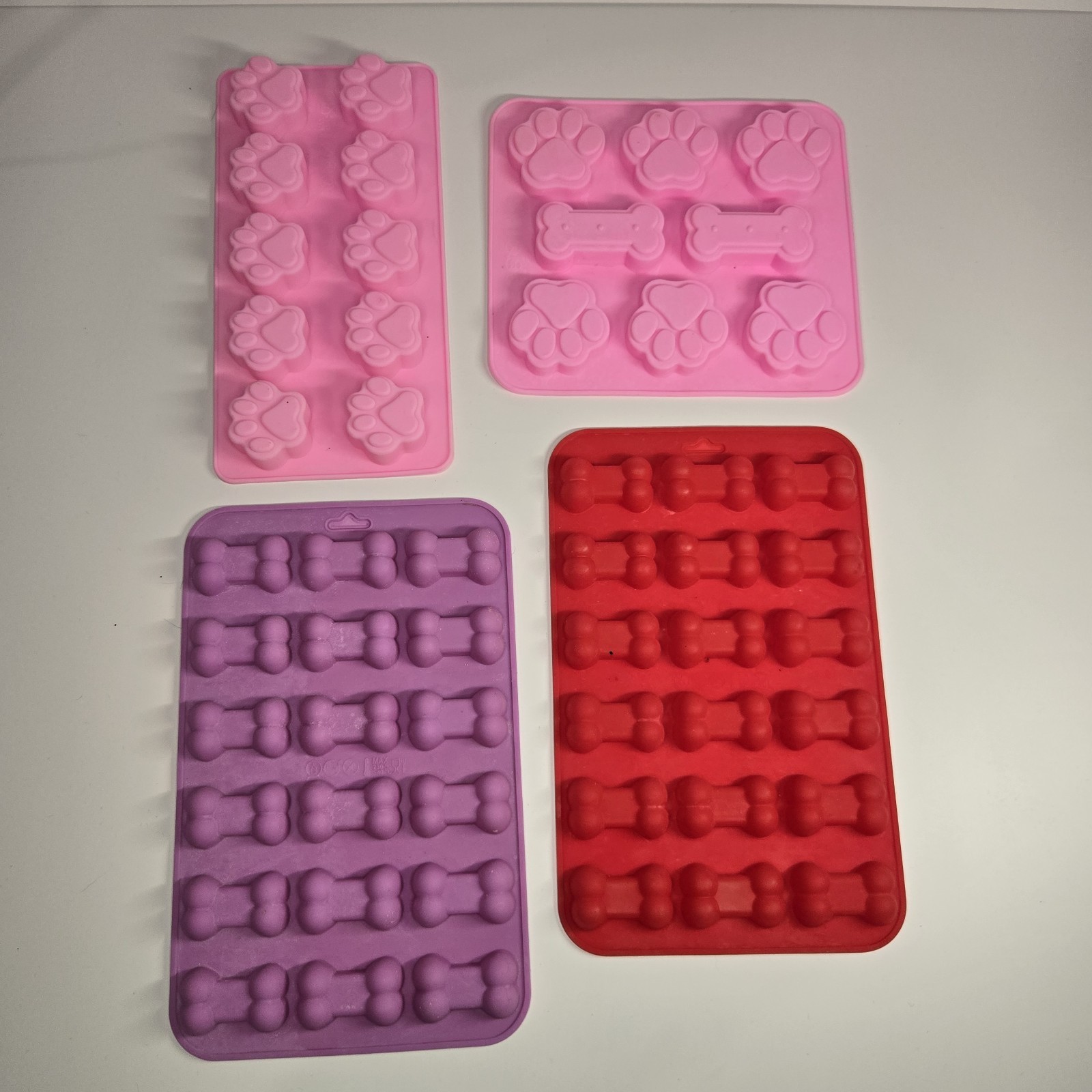 Silicone Dog Paw and Dog Bone Ice Cube & Treat Mold - Trays set of 4