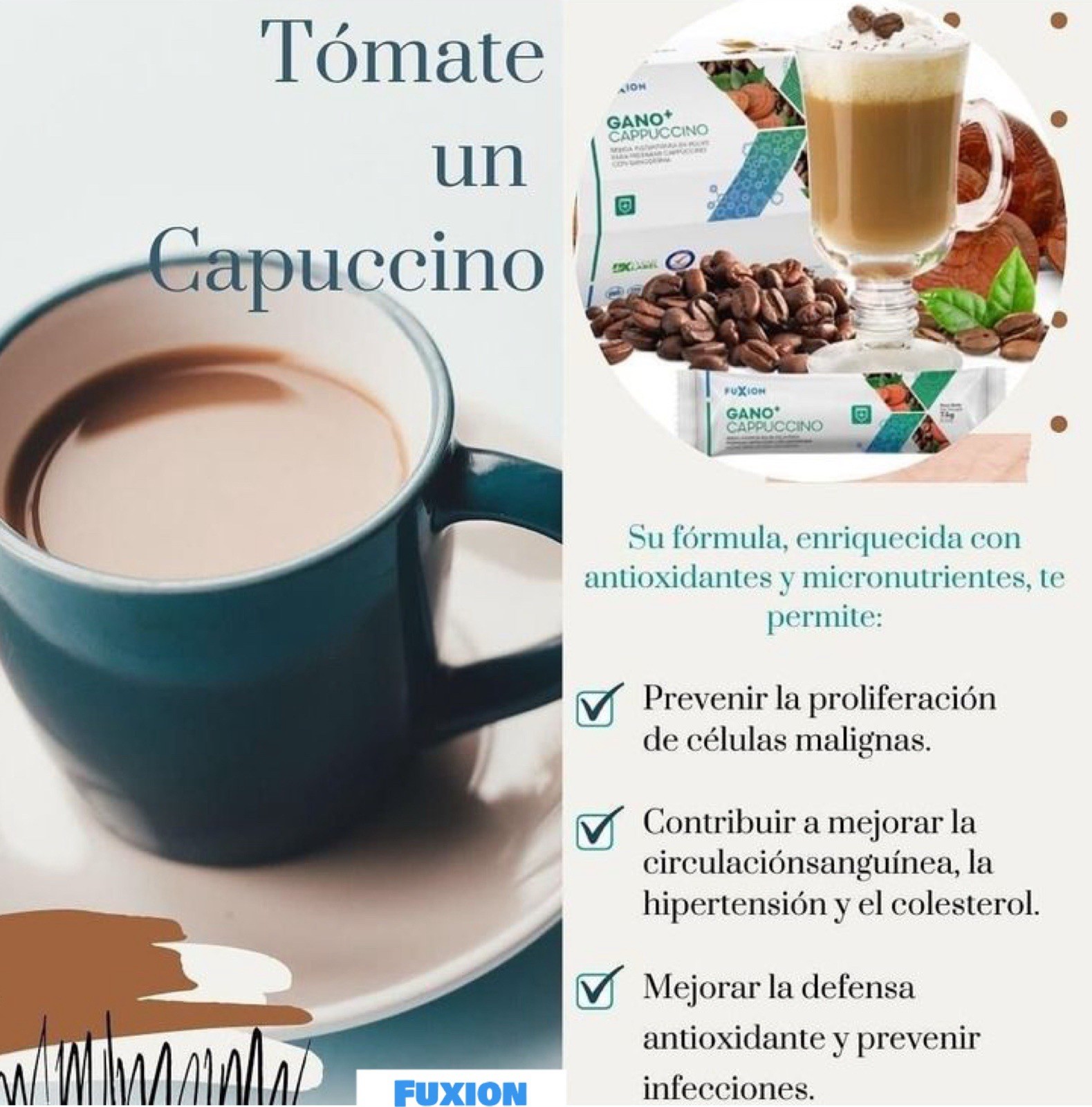 FuXion GANO CAPPUCCINO-Inmunity Support with Ganoderma-28 Sticks