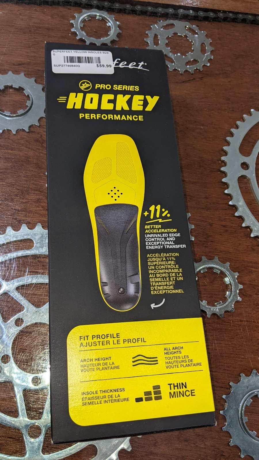 Superfeet Pro Series Hockey/cycling insoles, size G  (13-14) , brand new!