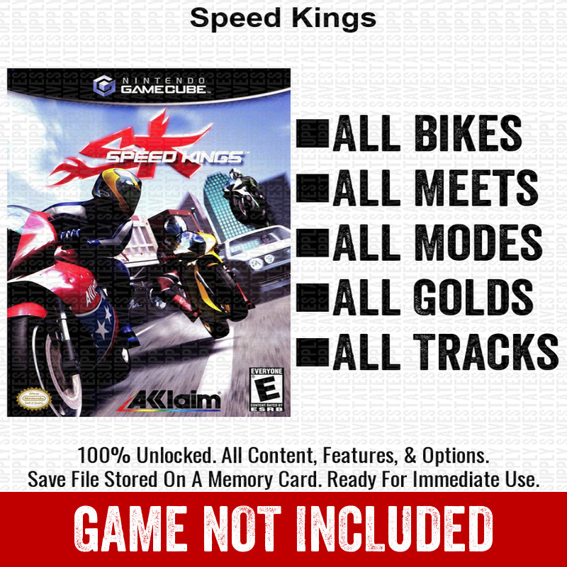 Speed Kings 100% Nintendo GameCube Memory Card Save CHEATS