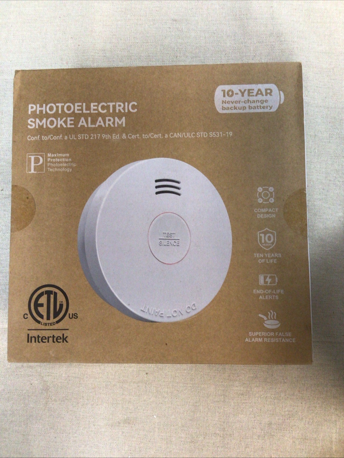 Siterwell 10-Year Photoelectric Smoke Alarm Set Of 8