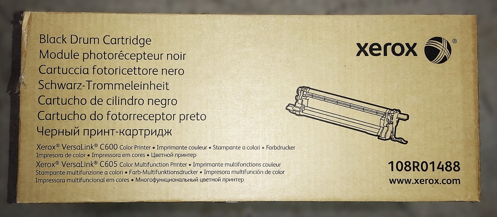 Genuine Xerox 108R01488 Black Drum Cartridge VersaLink C600/605 Color Printer