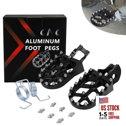 Dirt Bike Foot Pegs CNC Motorcycle Footpegs for 85-530 SX SXF EXC Medium black