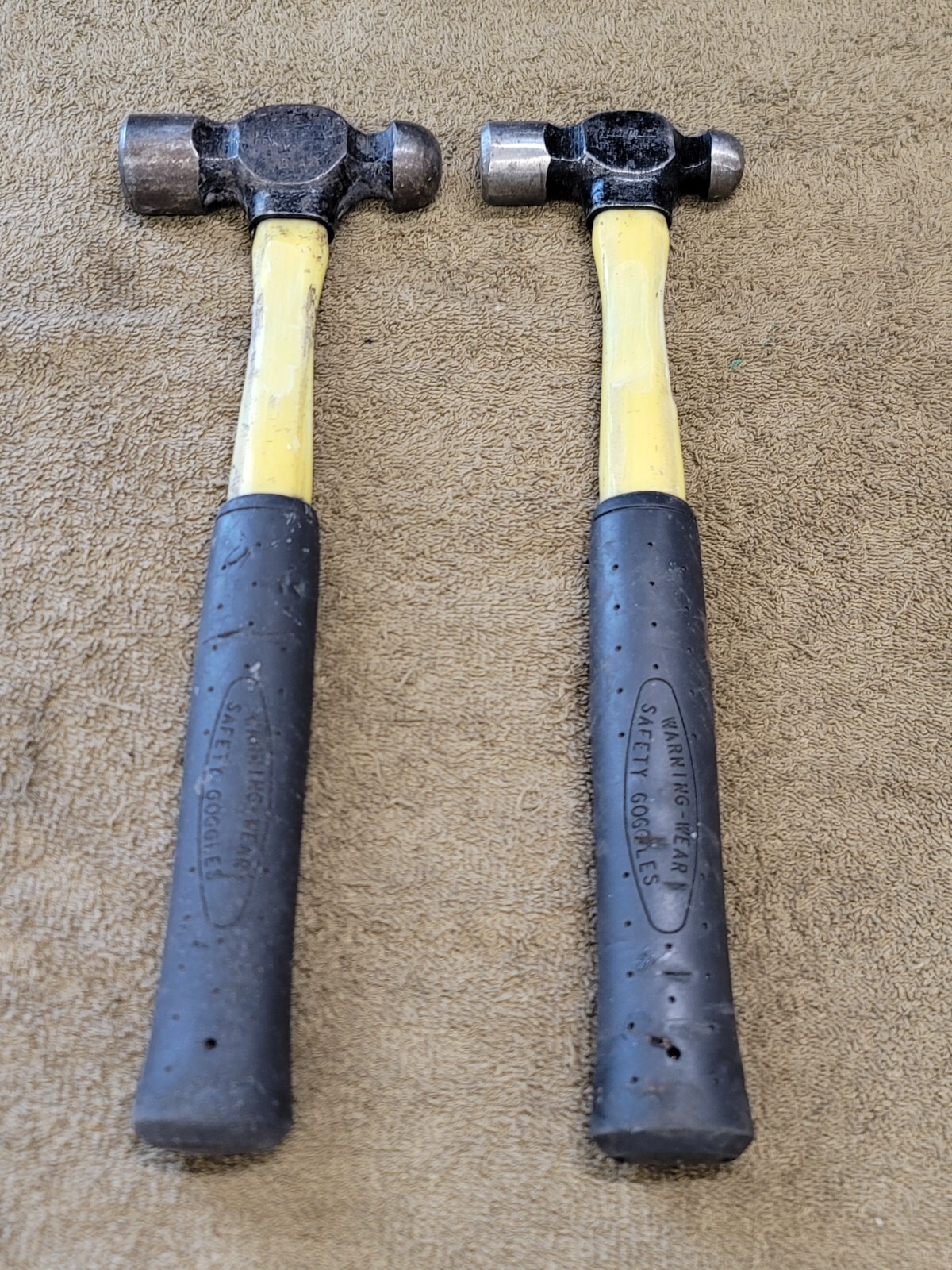2 Blue Point Ball Peen Hammers Fiberglass Handle BPN 16B 8B 8 16 Oz USA