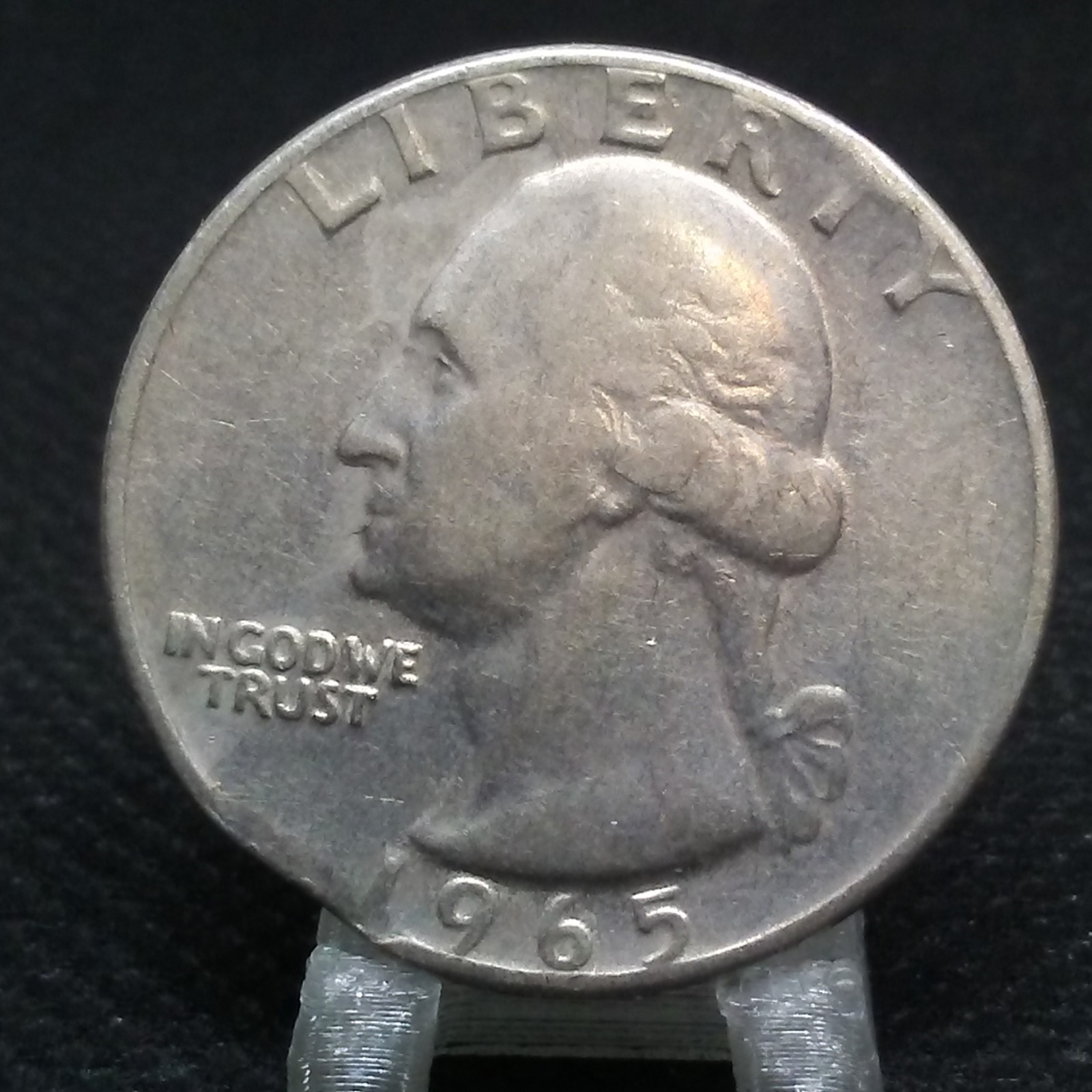 1965 Washington 25 Cent Clipped Planchet