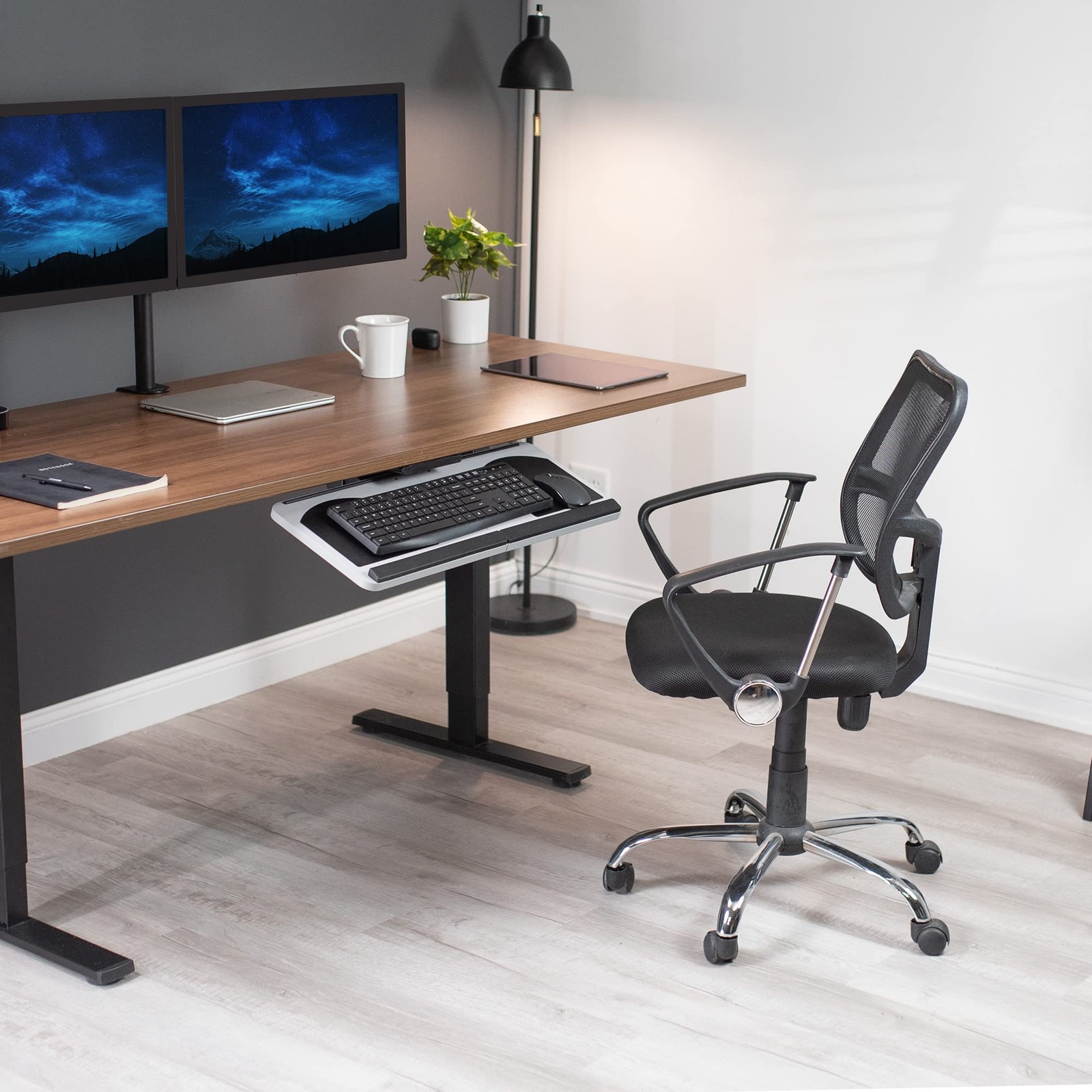Adjustable Computer Keyboard and Mouse Platform Tray, Ergonomic Under Table D...