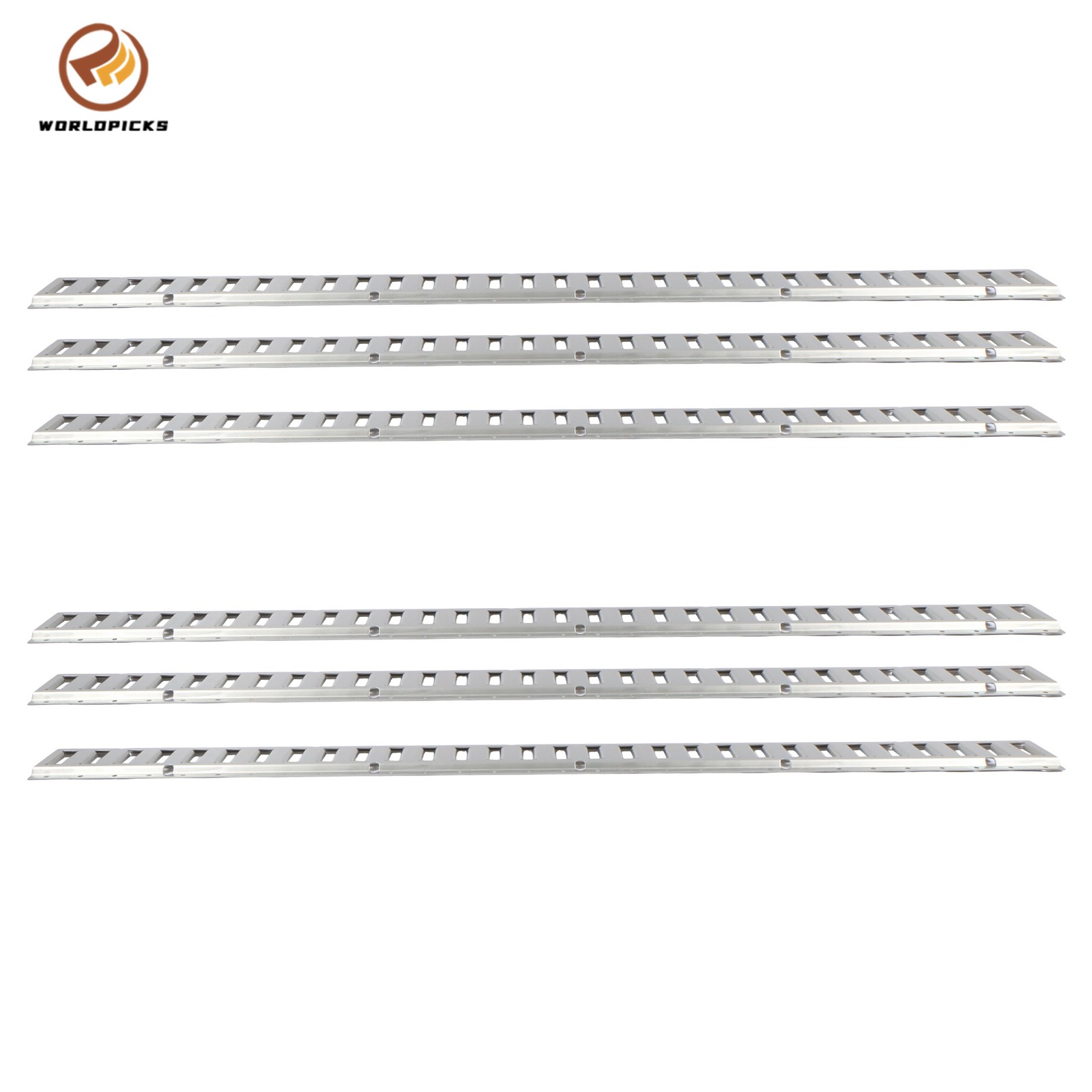 5' E Track Tie Down Rail 6 Pieces, Silver Galvanized, Universal Cargo Rail