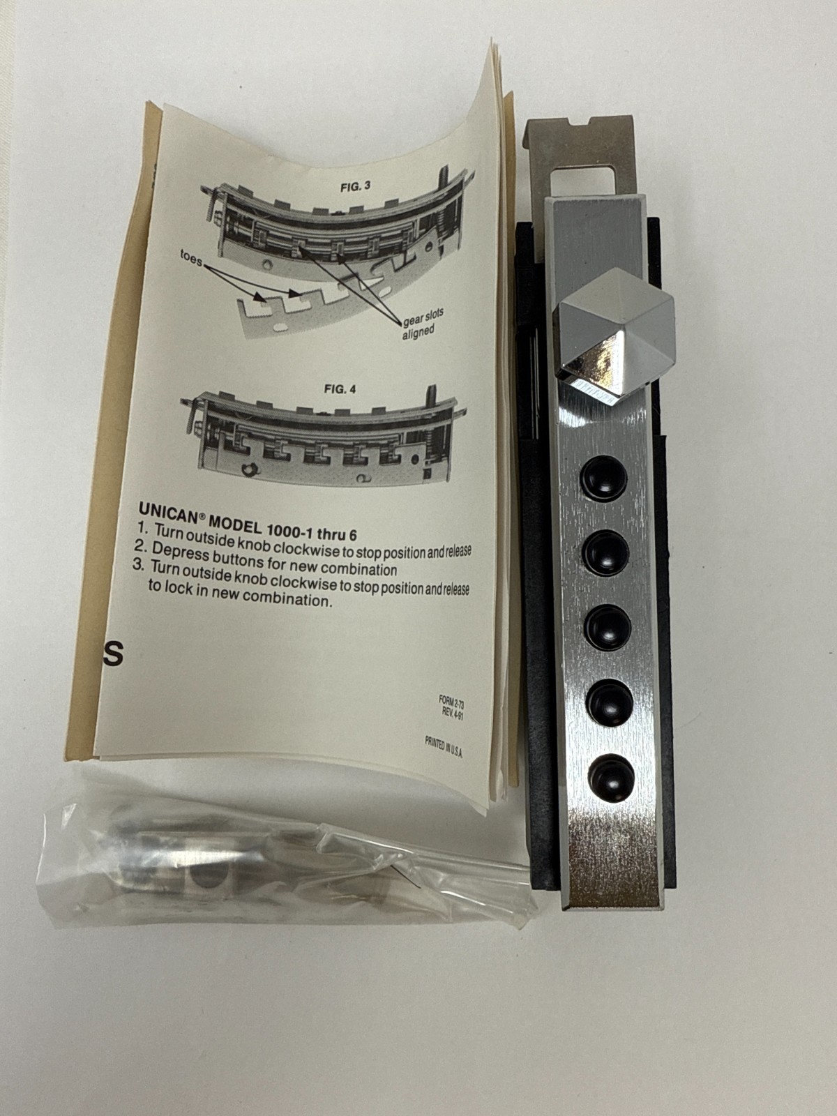 Simplex Access Controls 97824-26D-41 Satin Chrome -Cabinet Lock NOS