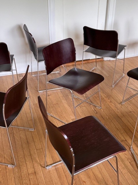 1990 David Rowland 40/4 Stackable Dining Chairs In Mahogany X150 Available