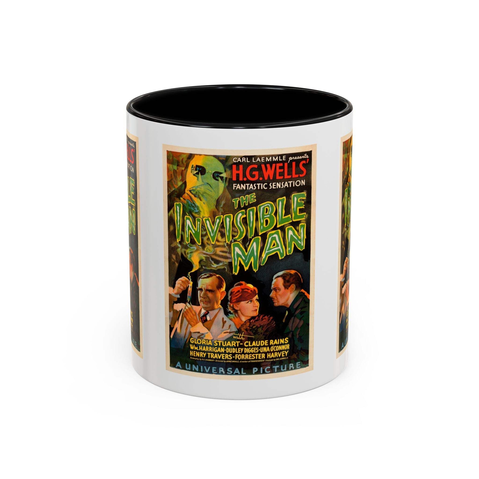 Cult Classic Movie Poster Art Accent Coffee Mug (11, 15oz) - Invisible Man 1933