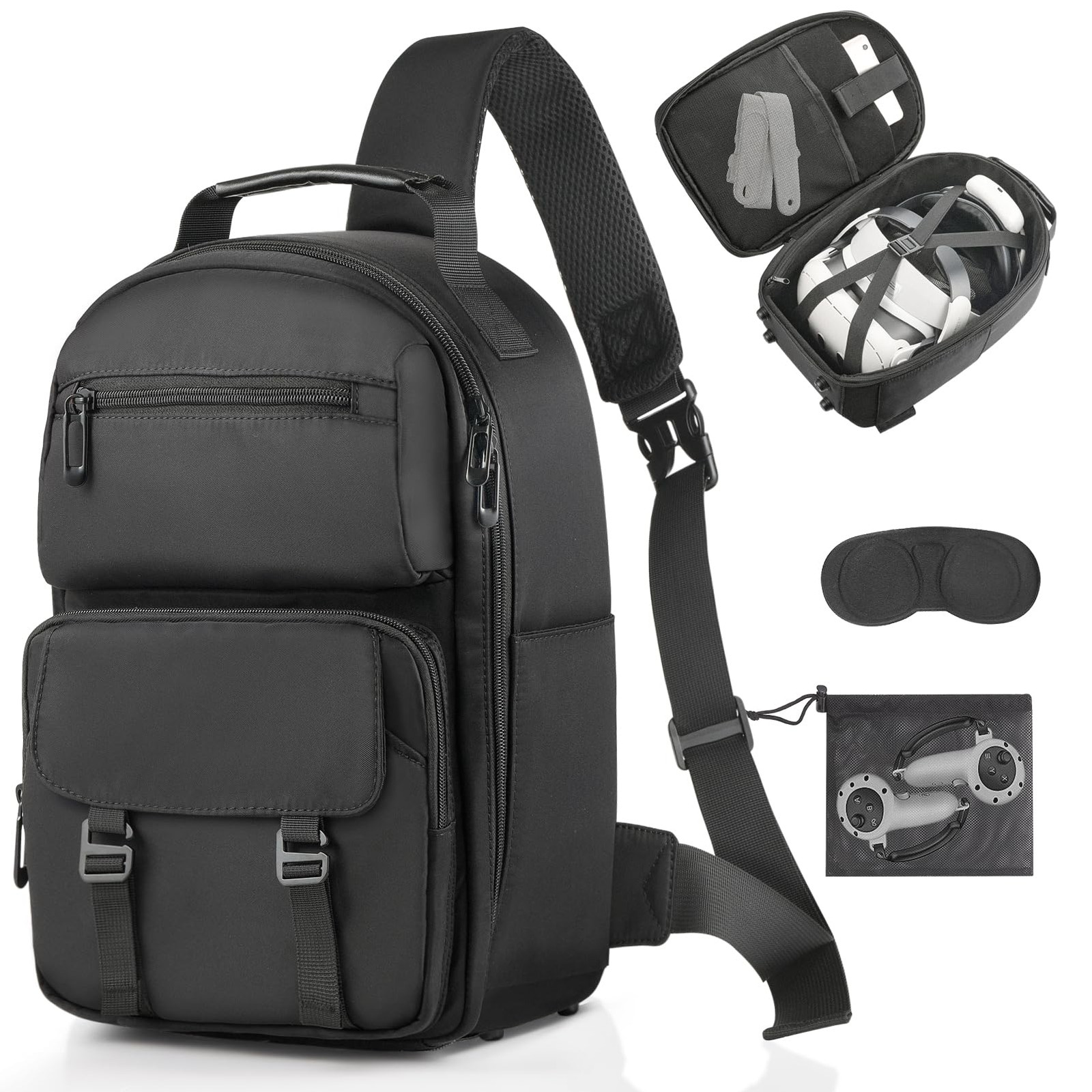 Hard Carrying Case Compatible with VR Headsets Virtual Reality and Touch Cont...