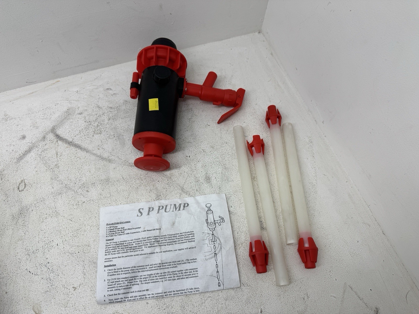 SP Drum Pump Chemical Liquid Dispenser w/ Tubes & Seals – Manual Barrel Pump