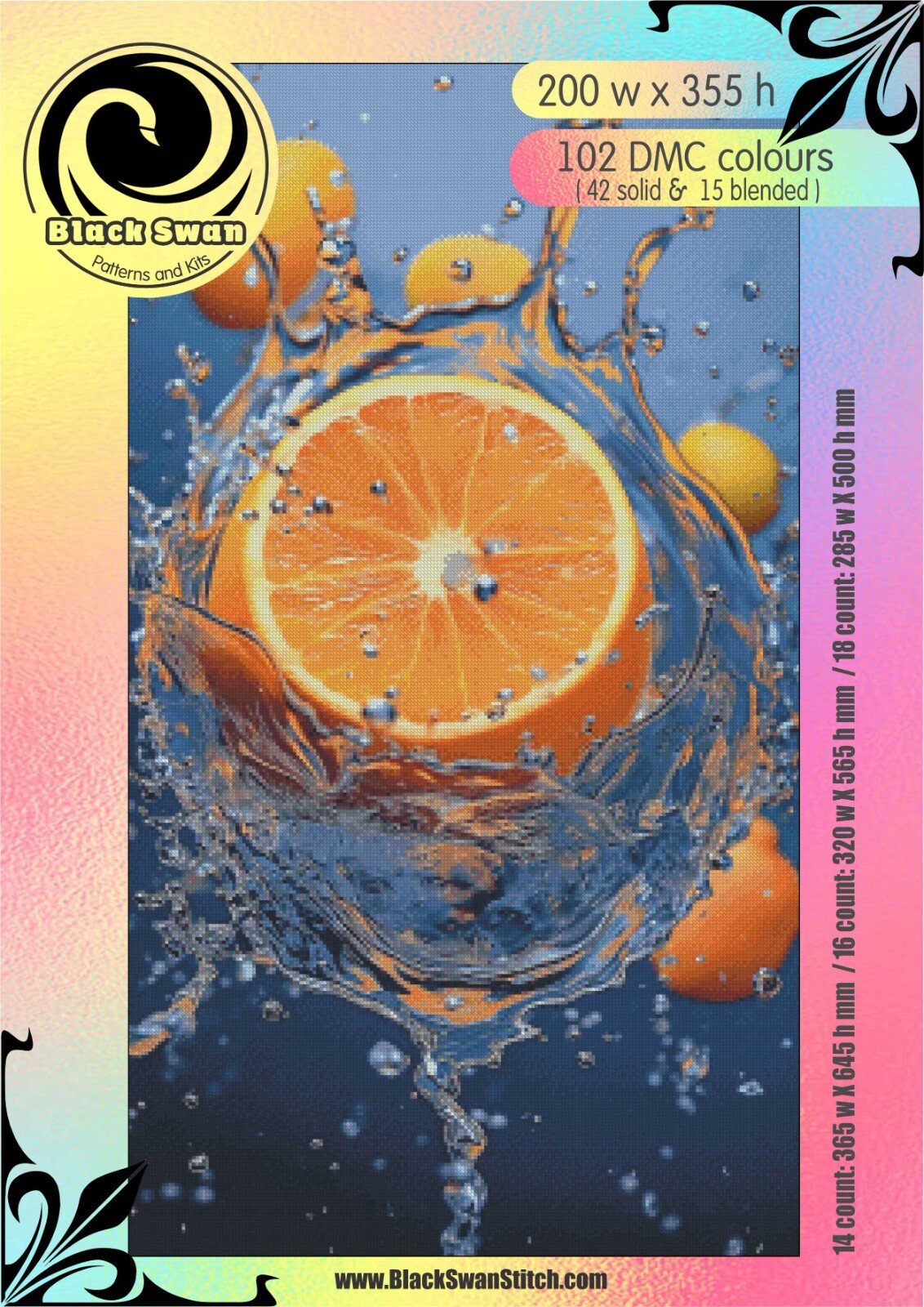 Oranges 589 - Chart Counted Cross Stitch Pattern craft DMC